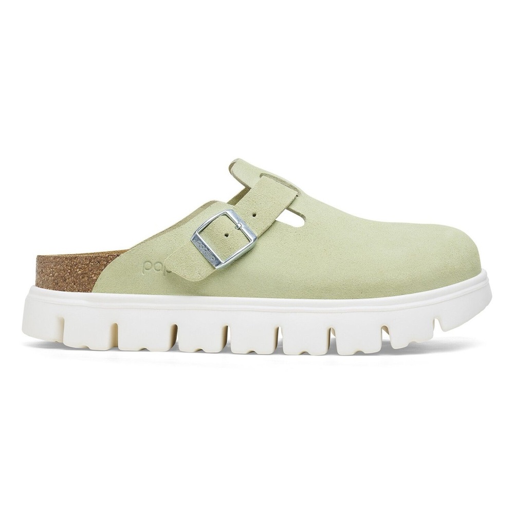 Birkenstock Boston Clog - Papillio Boston Chunky Suede Leather - Faded Lime - Picture 4 of 8